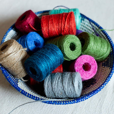 la basketry colourful jute twine for diy basket weaving, multiple coloured spools of twine