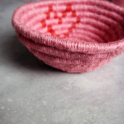 la basketry galentines day limited edition twine basket kit in pink and red with love heart motif